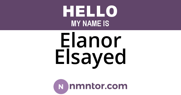 Elanor Elsayed