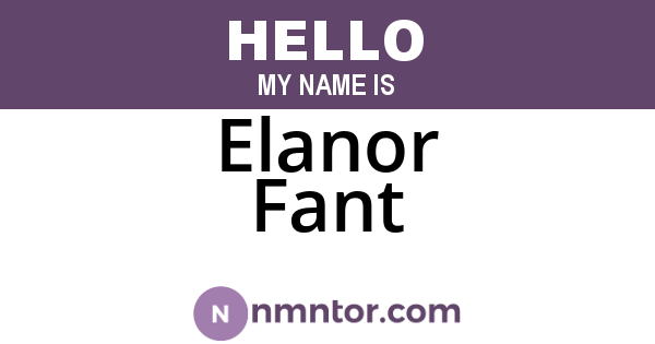Elanor Fant