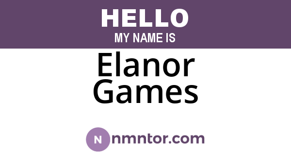 Elanor Games