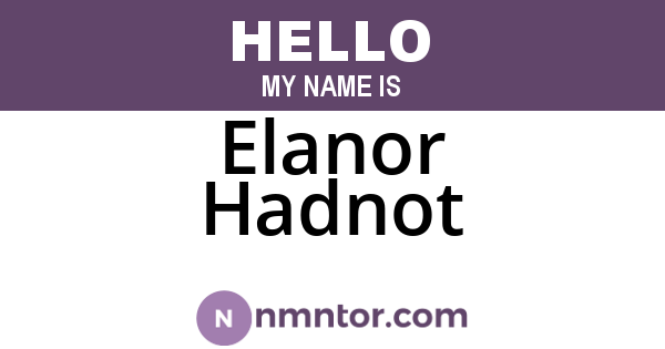 Elanor Hadnot