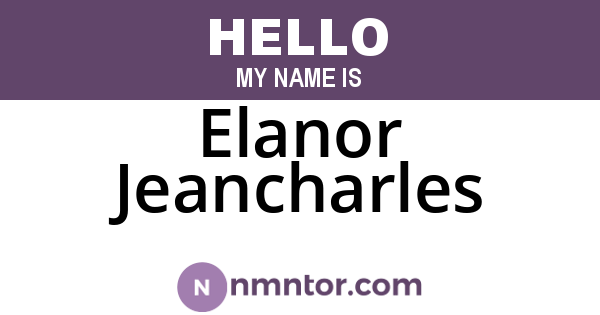 Elanor Jeancharles