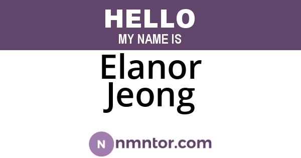Elanor Jeong