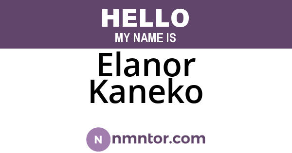 Elanor Kaneko
