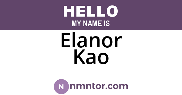 Elanor Kao