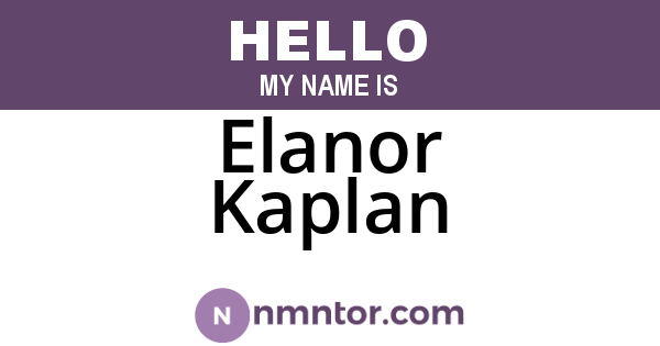 Elanor Kaplan