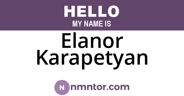 Elanor Karapetyan