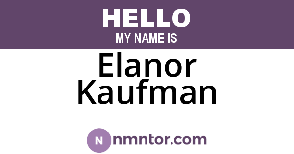 Elanor Kaufman
