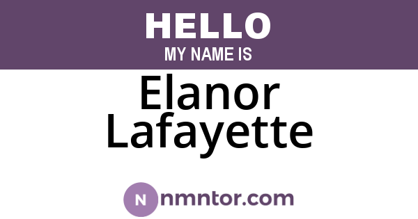 Elanor Lafayette