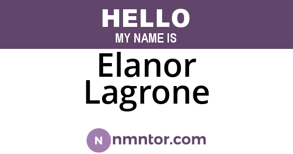 Elanor Lagrone
