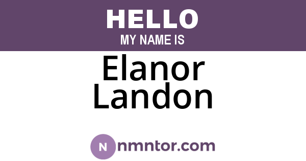 Elanor Landon