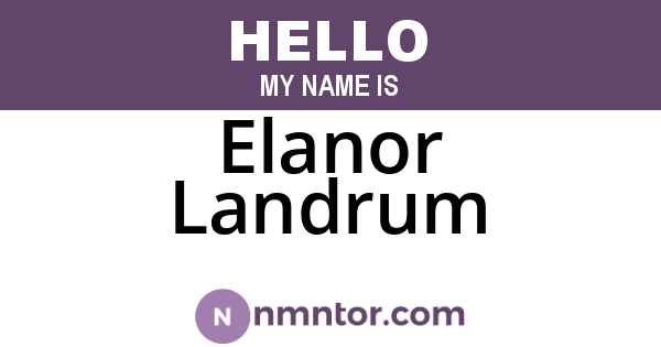 Elanor Landrum