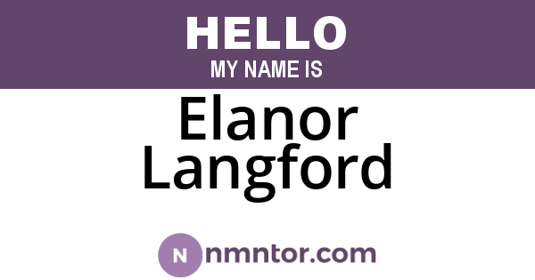 Elanor Langford