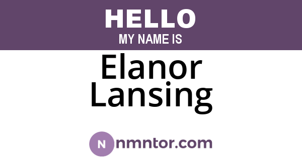 Elanor Lansing