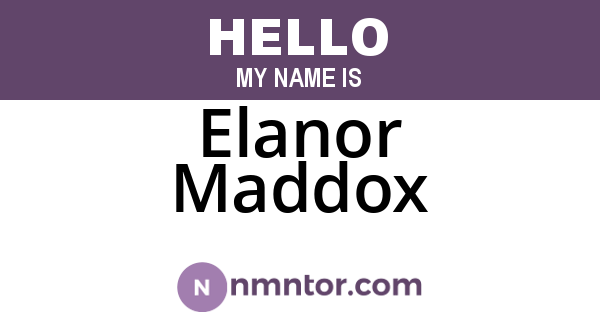 Elanor Maddox