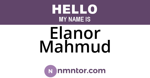 Elanor Mahmud