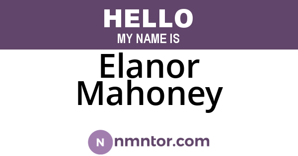 Elanor Mahoney