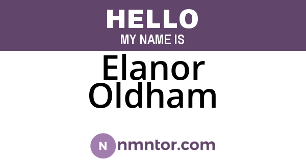 Elanor Oldham