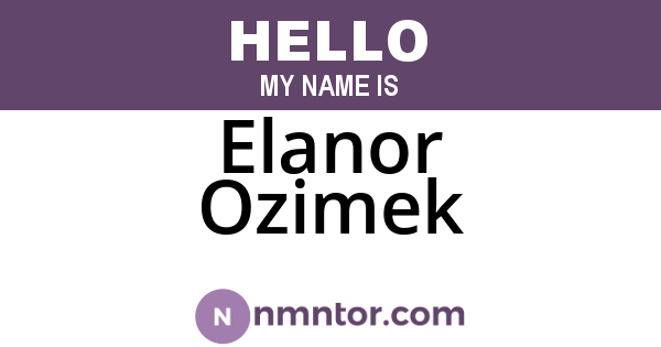 Elanor Ozimek
