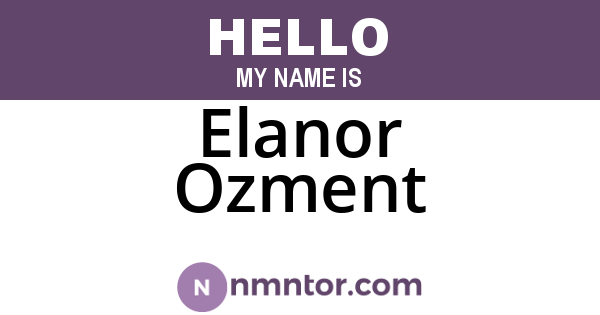 Elanor Ozment