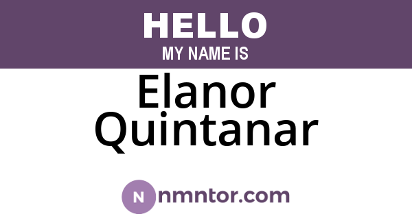 Elanor Quintanar