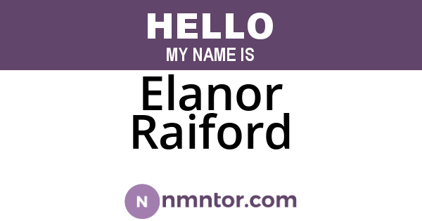 Elanor Raiford
