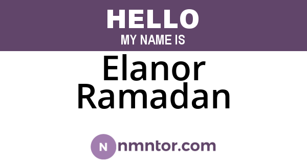 Elanor Ramadan