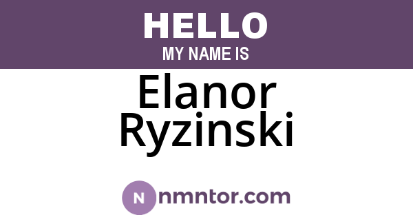 Elanor Ryzinski