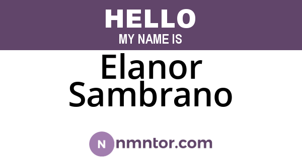 Elanor Sambrano