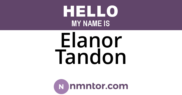 Elanor Tandon