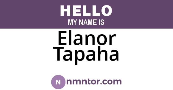 Elanor Tapaha