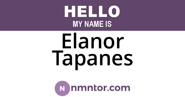 Elanor Tapanes