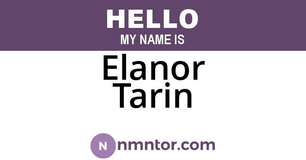 Elanor Tarin