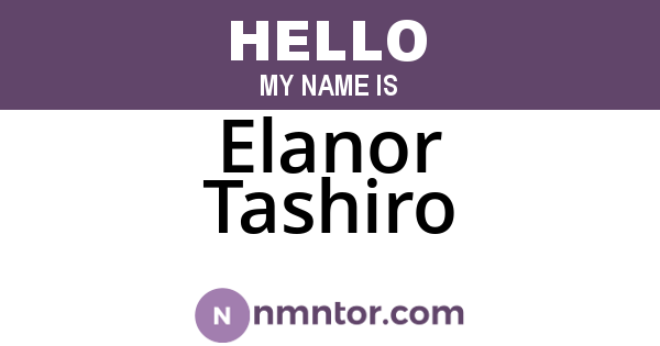 Elanor Tashiro