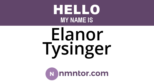 Elanor Tysinger