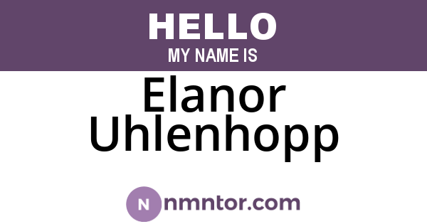 Elanor Uhlenhopp
