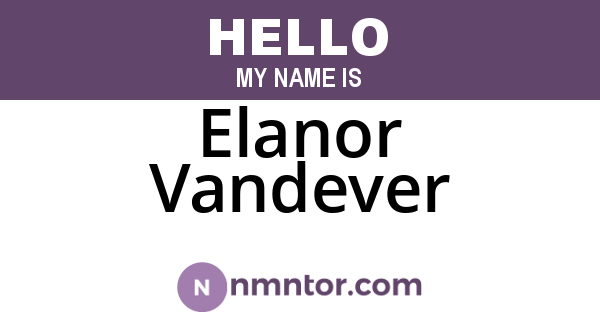 Elanor Vandever