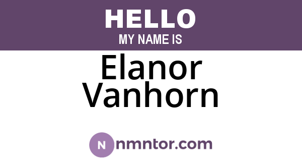 Elanor Vanhorn