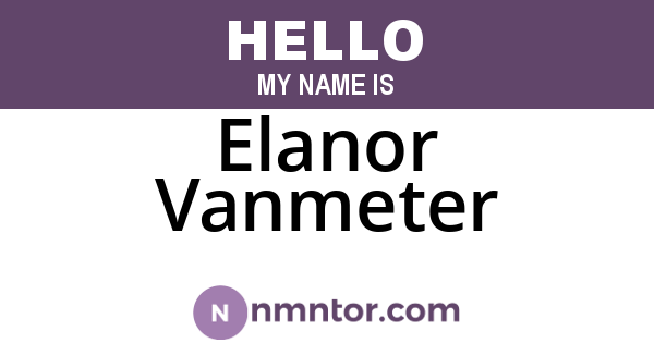 Elanor Vanmeter