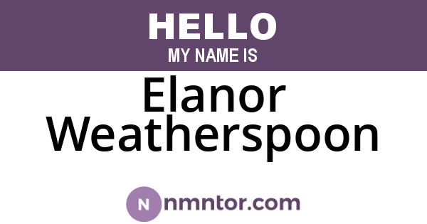 Elanor Weatherspoon