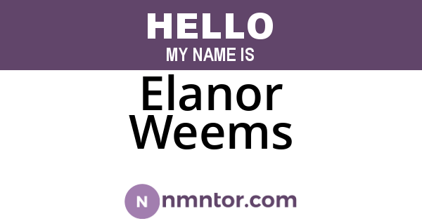 Elanor Weems