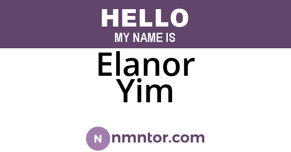 Elanor Yim