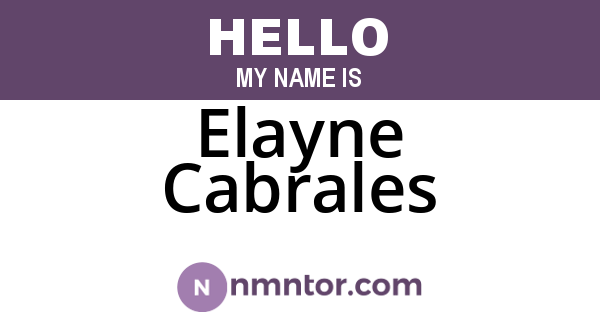 Elayne Cabrales