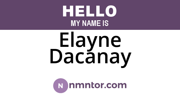 Elayne Dacanay