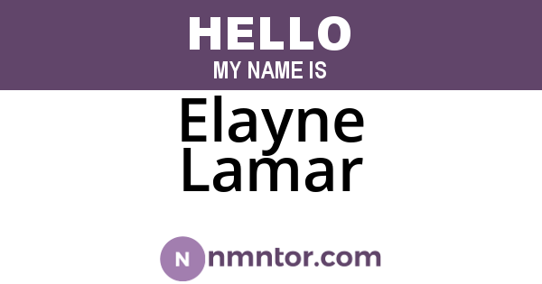 Elayne Lamar