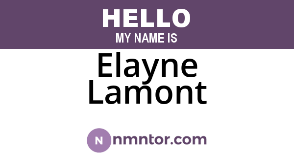 Elayne Lamont