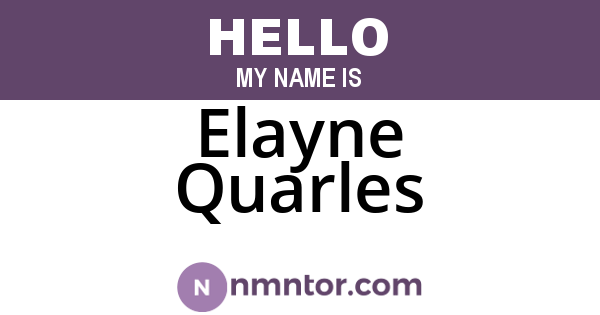 Elayne Quarles
