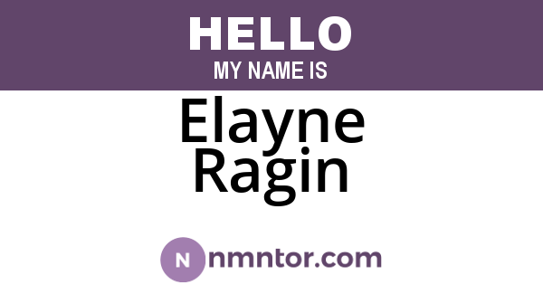 Elayne Ragin
