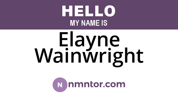 Elayne Wainwright