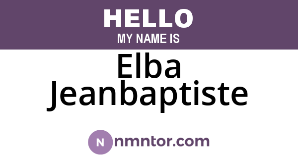 Elba Jeanbaptiste