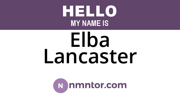 Elba Lancaster